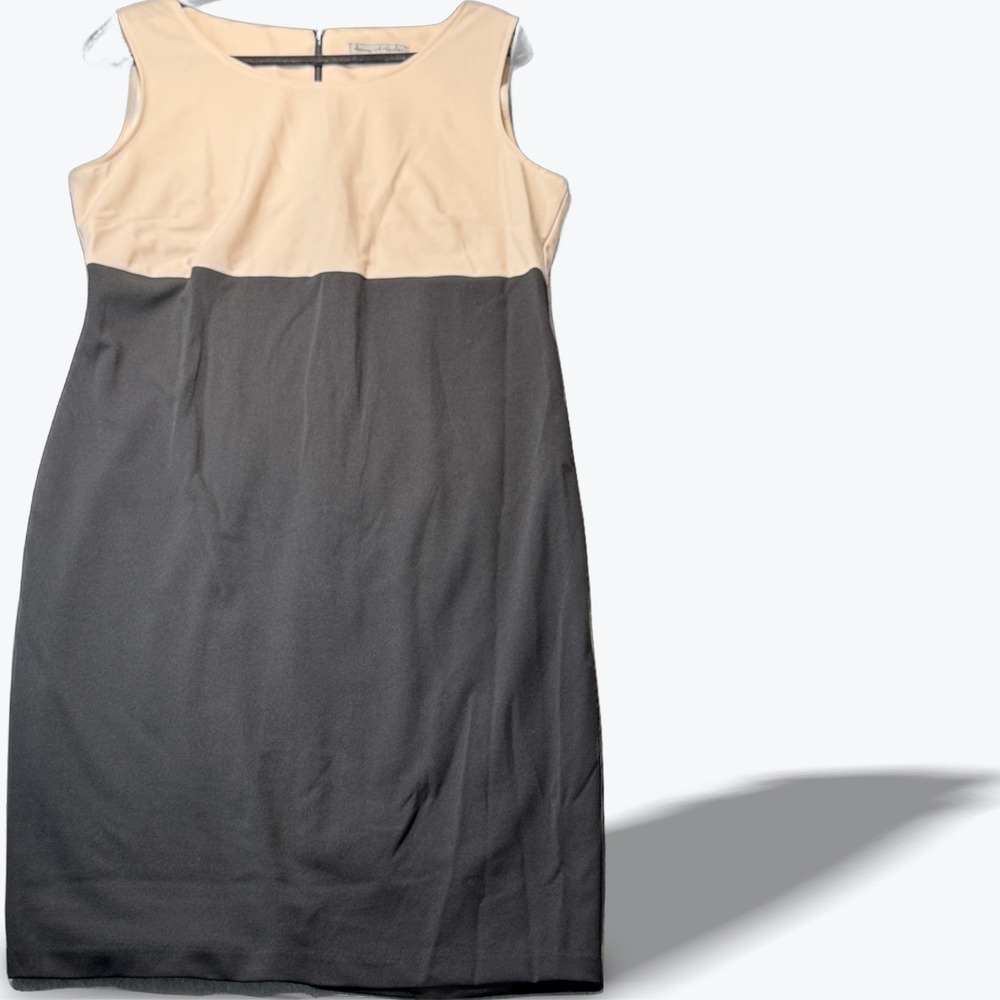 Danny and Nicole Tan Black Colorblock Sleeveless Sheath Dress‎ Size 14 RN 67473